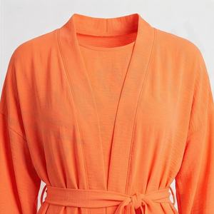 Abaya Nouveau Design Aïd Islamique Élégant Modeste Robe Musulmane Personnalisée pour Femme Simple en Mousseline Kaftan Ouvert Couleur Personnalisée Tendance - Product Image 4