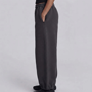 Fashionable Top Quality 100% Cotton Fleece <b>Cuffed</b> Bottom Baggy Style <b>Jogger</b> Pants High Waist Solid Color Winter Wear Sweat pant - Product Image 2