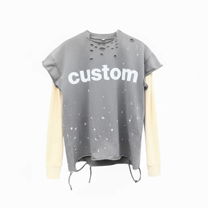 เสื้อยืดแขนสั้นทรงโอเวอร์ไซส์ผ้าคอตตอนหนานุ่ม ล้างสีแบบแอซิดวอช สไตล์สตรีทแวร์ เป็นมิตรต่อสิ่งแวดล้อม แห้งเร็ว ผ้าสองชั้น - Product Image 3