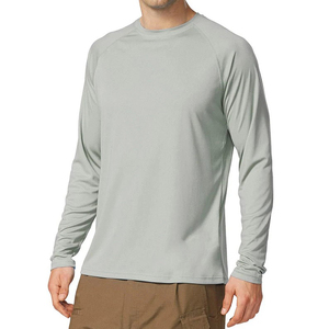 <b>Men</b> Long Sleeve Solid UPF 50 Sun Protection Fishing <b>Shirt</b> Quick Dry 100% Polyester Pullover Top - Product Image 1