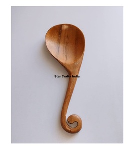 Elegant Wooden Salad <b>Server</b> Set Unique Branch Handle Natural Design Eco-Friendly Dishwasher Safe American Style for Serving - Product Image 4