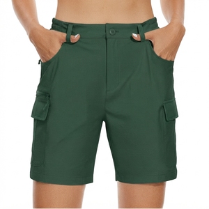 Shorts cargo en coton rouge pour homme, taille mi-haute, fermeture éclair, séchage rapide, anti-plis, écologiques, décontractés avec poches - Product Image 4