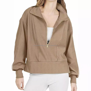 Sudadera con Capucha y Cremallera Personalizada con Logotipo de Diseño OEM, Sudadera con Media Cremallera, Sudadera con Cierre de Cremallera, Sudadera con Media Cremallera al por Mayor, Sudadera con Capucha para Mujer, Talla Personalizada - Product Image 5