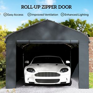 Panneau latéral de remplacement imperméable UPF50+ gris foncé pour abris de voiture, garages et auvents 10 x 15 - Product Image 6