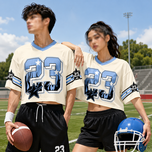 Vente en gros usine – Nouveau design unisexe de maillot de football américain, coupe courte, tenue d'équipe respirante, t-shirt de sport personnalisé sublimé – Fournisseur - Product Image 5