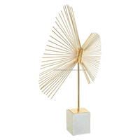 Escultura en espiral de alambre dorado abstracto, escultura de hoja de exposición para el hogar, oficina, escritorio, sala de estar, mesa, decoración, artículo de regalo decorativo