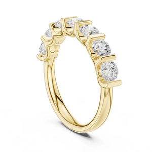 แหวนแต่งงานแบบครึ่งวงกลมทอง 14k ประดับเพชรทรงกลมเจียระไนแบบบริลเลียนท์ น้ำหนัก 1.50 กะรัต ความสะอาดระดับ VS1 สี F ได้รับการรับรองจาก IGI เพชรเพาะเลี้ยงในห้องปฏิบัติการ สำหรับผู้หญิง - Product Image 3