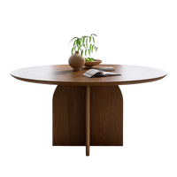 Table basse ronde en bois massif moderne - Meuble de salon durable et facile à nettoyer