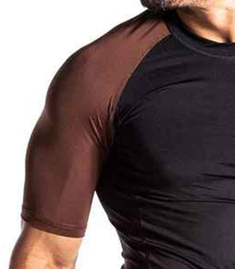 Camiseta Deportiva Unisex de Manga Larga con Bloques de Color, Negra y Marrón, de Spandex y Poliéster, de Secado Rápido y Transpirable, 300g - Product Image 6