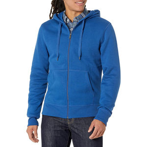 Sweat-shirt à capuche bleu pour homme, coupe classique, décontracté, pour l'automne, couleur unie, matière French Terry - Product Image 1