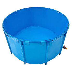 Laghetto Pieghevole Rotondo in PVC da 818 Galloni con Telo di Copertura e Telaio Stabile per Koi e Pesci Rossi - Product Image 1