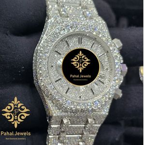 Montre de luxe Pahal Jewels pour femme, boîtier rond en acier inoxydable 40 mm, mouvement à quartz analogique, fermoir pliant - Product Image 4