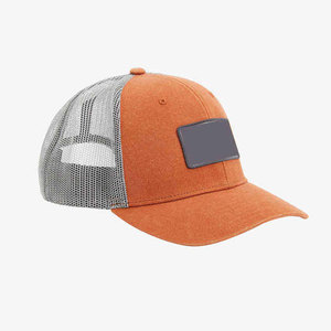 Casquette de camionneur en maille orange Econex Sports, panneau arrière gris, ajustable, unisexe, décontractée, 6 panneaux, respirante/imperméable, broderie 3D, unie - Product Image 1