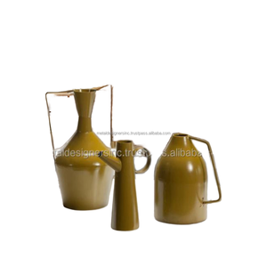 Lot de 3 vases en métal avec poignées, grands pots de fleurs en fer pour l'extérieur et l'intérieur, la décoration de la maison et du jardin pour les restaurants - Product Image 3
