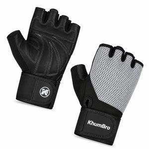 Guantes de Entrenamiento Transpirables KhumBro de Medio Dedo para Gimnasio, Unisex, con Palma de Silicona Antideslizante y Correa de Muñeca Ajustable |   Fisicoculturismo - Product Image 4