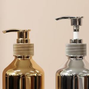 Ensemble élégant de 2 distributeurs de savon liquide en métal argenté et doré, rechargeables, idéaux pour la cuisine, la salle de bain et la cantine - Product Image 3