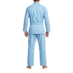 Combinaison de karaté bleu ciel clair, ensemble d'arts martiaux, doublure intérieure en coton doux, respirant, léger, uniformes de karaté d'été - Product Image 2