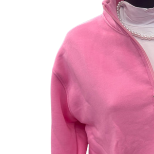 Sudadera Rosa de Manga Larga con Cuello Alto y Cremallera de un Cuarto para Mujer, de Forro Polar Suave, Casual, Cómoda y a la Moda - Product Image 2