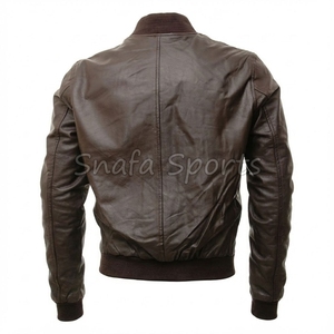 Genuine Leather Regular Coat Men's Fashionable Breathable Windproof Winter Front Leather Jacket For Sale - Product Image 2