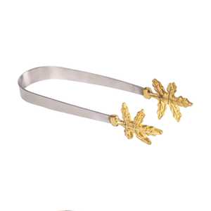 Pinzas Decorativas de Alta Calidad con Hoja Dorada, Pinzas de Acero Inoxidable para Hielo y Postres - Product Image 6