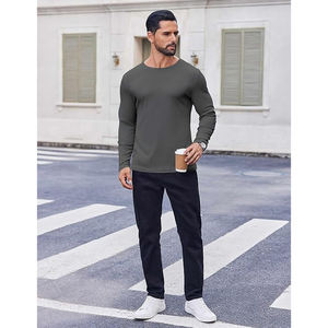 Hot Selling Polyester / Cotton Men Long Sleeve T Shirt Custom Printing Unisex Crew Neck <b>Coller</b> T Shirt Custom Logo Printing - Product Image 4