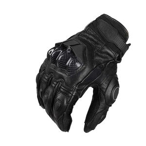 Guantes de carreras de cuero de dedo completo con correa de muñeca ajustable para montar al aire libre, para hombre, antideslizantes, con cierre de gancho y bucle - Product Image 6