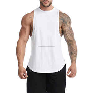 Men Summer Gym Clothing Tank Top Customized Color Logo Gym Fitness Men's <b>White</b> Blank Muscle Tee Tank Top For Men - Product Image 6
