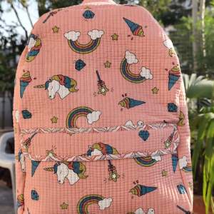 Mochila Acolchada de Algodón con Diseño Geométrico Antirrobo, con Cierre, Elegante, Multicolor, para Niñas, para la Escuela, Viajes, Compras, Regalo Especial - Product Image 3