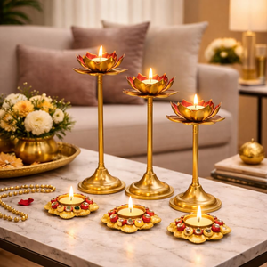 Lot de 6 bougeoirs en fer forgé faits à la main en forme de lotus, durables, pour bougies chauffe-plat, décoration maison et fêtes, cadeau d'entreprise - Product Image 5