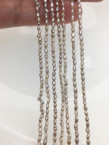 Perlas de Agua Dulce Ovaladas de Color Gris Púrpura AA, 2mm 3mm 4mm, Hebra Suelta, Perlas Cultivadas Genuinas para Suministros de Joyería al por Mayor - Product Image 2