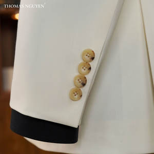 Traje de Novio Blanco a Medida de 3 Piezas - Esmoquin de Lujo para Hombre |   Colección Lovey Dovey |   Vietnam - Product Image 3