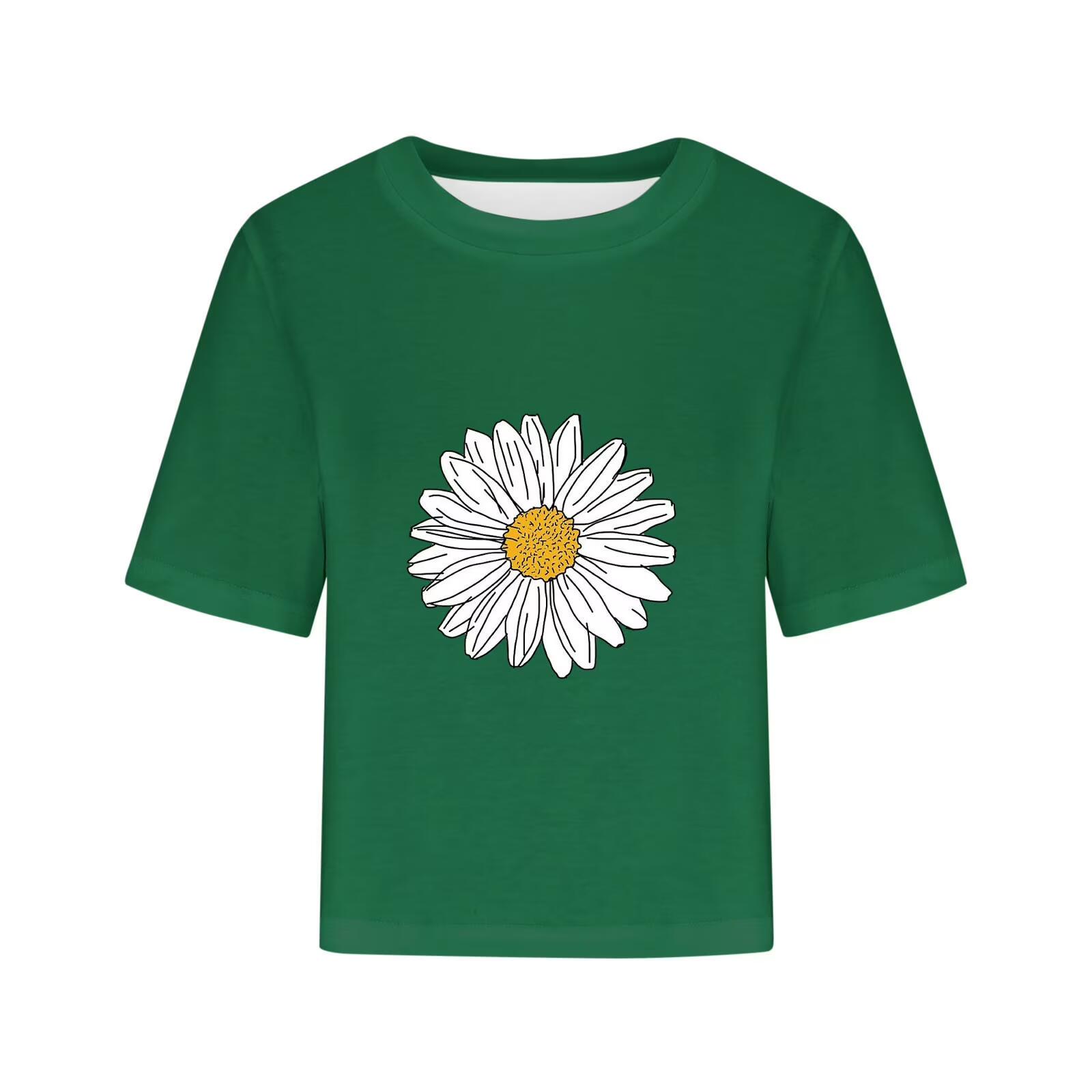 Women's Plus Size Workout Crop Top Three Quarter Sleeve Crew Neck Bows Print Knitted Polyester Spandex Casual Loose Fit T-Shirts