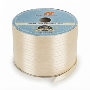 6mm Ivory Single Face Satin Ribbon Customizable Export Quality 350 Meter Roll for Wedding Invitations Luxury Gift <b>Boxes</b> Bulk - Product Image 3