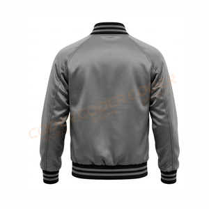 Chaqueta Varsity para Hombre CODER SPORTS, Ecológica, Resistente al Viento, Rellena, 100% Poliéster, Exterior de Lona, Forro de Satén, Cierre de un Solo Botón - Product Image 2