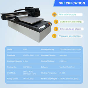 Impresora UV de Sobremesa Portátil 6090 de 60 x 90 cm con Dos Cabezales de Impresión I3200, Impresora UV Plana 6090 con Color CMYK, Blanco y Barniz - Product Image 5