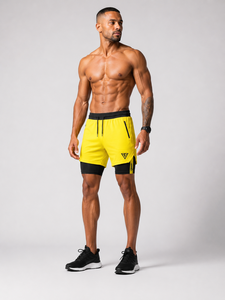 Pantalones Cortos Deportivos 2 en 1 para Hombre, de Secado Rápido, para Gimnasio, Entrenamiento, Fitness, con Bolsillos con Cremallera, Ropa Deportiva Transpirable - Product Image 5