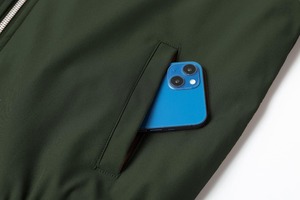 Blouson bomber vert olive pour homme, fermeture éclair, col montant, coupe décontractée, vêtement d'automne - Product Image 4
