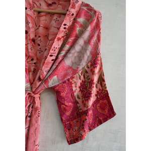 Kimono Largo de Seda con Parches de Lujo para Mujer, Bata de Dormir de Diseño Bohemio, Ropa de Estar por Casa de Alta Gama - Product Image 4