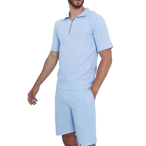 Summer Men's Plus Size Short Sleeve Polo Shirt Shorts <b>Sets</b> <b>Knitted</b> Fabric Casual Cotton Printing Shirts Shorts Tracksuit <b>Set</b> - Product Image 5