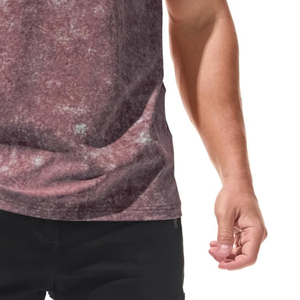 T-shirt à manches courtes pour homme, tie-dye, col rond, coupe classique, motif tricoté décontracté, couleur rouge orangé - Product Image 3
