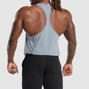 Camiseta sin Mangas para Hombre, Color Azul Claro, Cuello Redondo, Tejido de Punto, Color Sólido, Estilo Casual, Transpirable, Poliéster, Producción Harry Johnson OEM - Product Image 3
