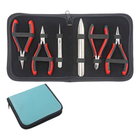 Kit de pinces et d'outils 6 pièces avec chaîne à poignées Ergo, pince plate, à bec rond, coupe latérale, taille 120mm, pelle et pince à épiler #4