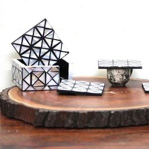 Posavasos de MDF con incrustaciones de nácar recién fabricados, posavasos de nácar, manteles individuales, posavasos con incrustaciones de nácar a precio mayorista económico - Product Image 4