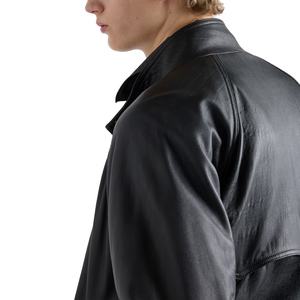 <b>Men's</b> Nappa <b>Leather</b> <b>Jacket</b> Luxury Genuine Lambskin Zip-Up Breathable Windproof Winter Custom OEM <b>leather</b> garment Manufacturer - Product Image 4