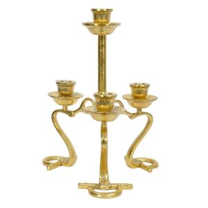 Candélabre artisanal en forme de pilier de cheval doré à 4 bras, support de bougies, décoration de mariage, dernière arrivée - Product Image 3