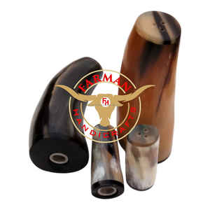 Juego de salero y pimentero de lujo decorativo de cuerno de buey y búfalo, hecho a mano, con alto brillo, accesorio de mesa a precio económico. - Product Image 2