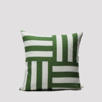 Funda de Cojín Moderna de Lino Verde Sólido, Tejida a Mano, Ecológica, con Cierre de Cremallera, Personalizable con Logotipo, MOQ Bajo