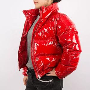 Chaqueta acolchada corta de Invierno para mujer 2020 burbuja personalizada brillante con detalle acolchado forro de nailon transpirable producto terminado - Product Image 6