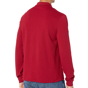 <b>Red</b> Men Custom Branding Long Sleeve <b>Polo</b> <b>Shirt</b> High Quality Durable Fabric Vacation Outdoor Casual Street Fashion Clothing - Product Image 3