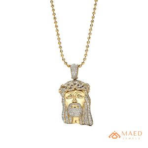 Collier avec pendentif aile de chauve-souris en moissanite sertie de pierres, plaqué or, style hip-hop, bijoux de luxe pour hommes et femmes, idéal pour les fêtes, brillant - Product Image 1